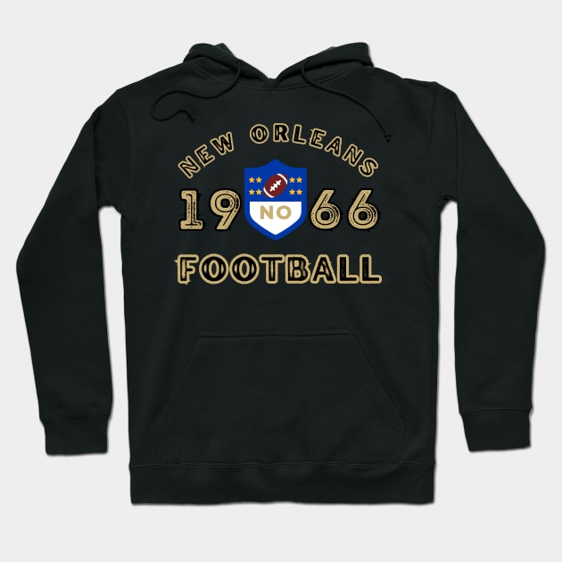 New Orleans Football Vintage Style Hoodie by Borcelle Vintage Apparel 